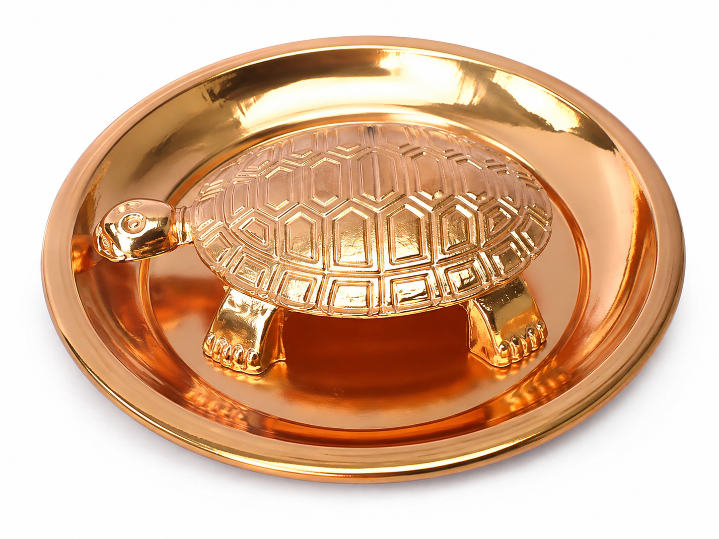 Rose Gold Turtle Dish Figurine
